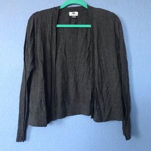 Open front charcoal cardigan